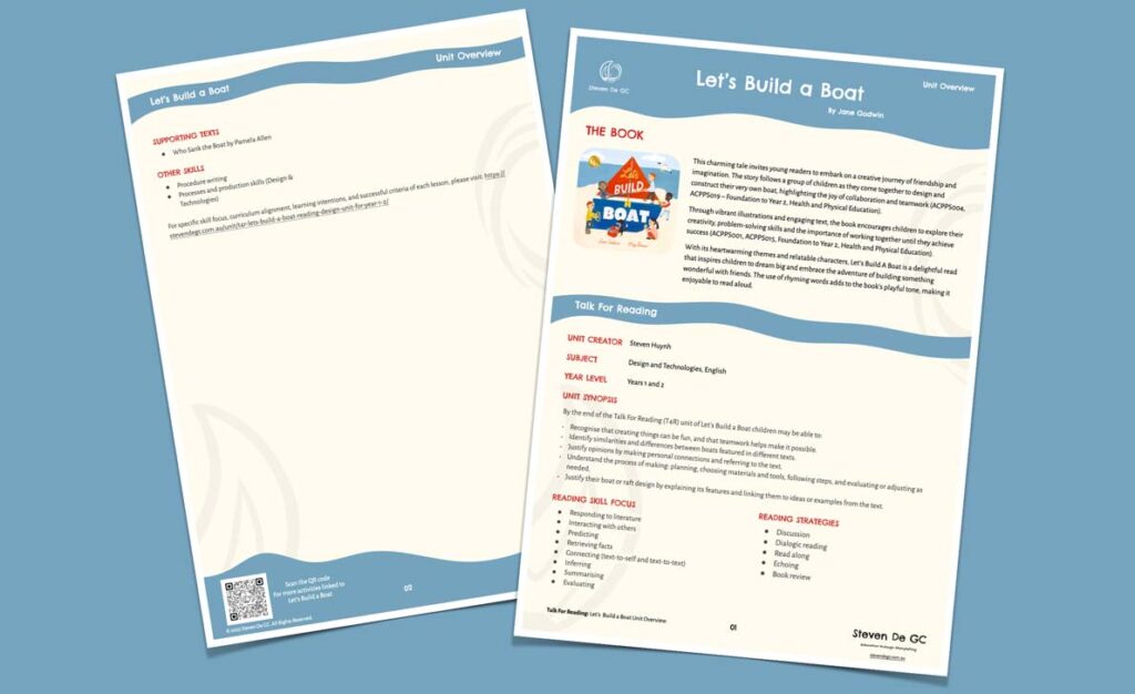 [T4R] Let’s Build a Boat Reading/Design Unit for Year 1/2