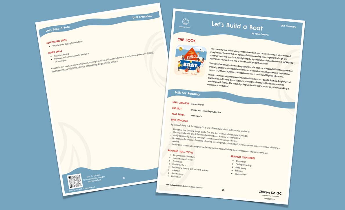 [T4R] Let’s Build a Boat Reading/Design Unit for Year 1/2